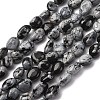 Natural Snowflake Obsidian Beads Strands G-K395-A04-02-2