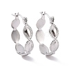 Non-Tarnish 304 Stainless Steel Oval Wrap Hoop Earrings for Women EJEW-G293-29P-1