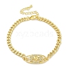 Brass Micro Pave Cubic Zirconia Link Bracelets BJEW-S158-13G-A-4