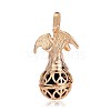 Golden Plated Brass Hollow Round Cage Pendants KK-J249-04G-3