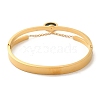 Enamel Flat Round Charms Bangles BJEW-F474-17G-3