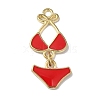 Golden Tone Alloy Enamel Pendants ENAM-O052-01G-01-1