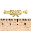 Brass Micro Pave Clear Cubic Zirconia Fold Over Clasps KK-H202-21G-3