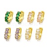 Brass Micro Pave Cubic Zirconia Hoop Earring EJEW-C088-35G-1