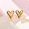 Ion Plating(IP) 304 Stainless Steel Heart Stud Earrings for Women EJEW-F300-09G-1