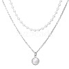 Double Layer Alloy with Plastic Pearl Pendant Necklaces for Women WG5D178-04-3