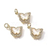 Brass Micro Pave Cubic Zirconia Pendants KK-Q043-03G-01-1