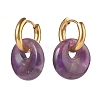 Handmade Natural Amethyst Dangle Hoop Earrings EJEW-JE04578-01-2
