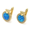 Rack Plating Brass Synthetic Opal Hoop Earrings for Women EJEW-P277-03A-G-1