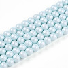 Baking Painted Pearlized Glass Pearl Bead Strands HY-N002-4mm-B01-2