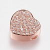Brass Micro Pave Cubic Zirconia Beads LS-KK-I614-055RG-1