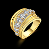 Brass Micro Pave Cubic Zirconia Finger Rings RJEW-BB39437-G-7-2