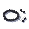 Natural Lava Rock Beads Stretch Bracelets BJEW-JB04173-14-1