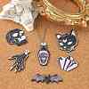 12Pcs 6 Styles Halloween Acrylic Pendants SACR-CJ0001-21-6