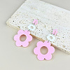 Acrylic Hollow Flower Dangle Stud Earrings FS-WGDE077-02-1