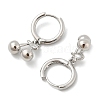 Brass Cherry Hoop Earrings EJEW-M077-19P-02-4