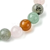 Natural Carnelian & Rose Quartz & Green Aventurine & Labradorite Round Beaded Stretch Bracelets BJEW-JB10910-05-4