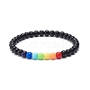 2Pcs 2 Colors Acrylic Round Beaded Stretch Bracelets Set for Women BJEW-JB08555-01-4