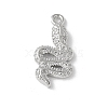 Brass Micro Pave Clear Cubic Zirconia Pendants KK-S505-04P-01-1