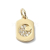Moon Theme Brass Micro Pave Clear Cubic Zirconia Charms KK-H475-57G-10-1