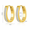Elegant gold arc zirconia decorated stainless steel earrings for women DE1073-1