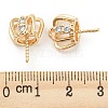 Brass Micro Cubic Zirconia Cup Peg Bails KK-Q789-22G-3