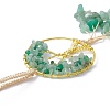 Wire Wrapped Chips Natural Green Aventurine Big Pendant Decorations HJEW-H057-03D-4