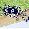 Handmade Lampwork Evil Eye Pendant Decorations HJEW-C001-10-4