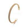 Alloy Mesh Chain Open Cuff Bangle for Women BJEW-S118-141G-3