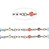 3.28 Feet Handmade Evil Eye Lampwork Round Beaded Chains X-CHC-G009-A-B04-1