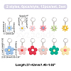 Flower Opaque Resin Pendant Stitch Markers HJEW-AB00287-2