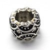 Mixed Styles Retro 304 Stainless Steel Grade A Rhinestone Big Hole Column Beads STAS-E086-16AS-2