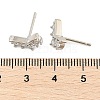 Brass Micro Pave Clear Cubic Zirconia Stud Earrings EJEW-R016-26P-06-5