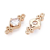 Brass Pave Faceted Glass Connector Charms FIND-T070-03A-2