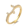 Rack Plating Brass Cubic Zirconia Arabic Letters Adjustable Rings for Women RJEW-S407-10G-15-1