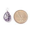 Natural Amethyst Pendants PALLOY-JF01750-03-2