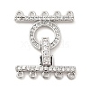 Rack Plating Brass Micro Pave Clear Cubic Zirconia Fold Over Clasps KK-H447-17P-1