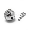 Rhodium Plated 925 Sterling Silver Box Clasps STER-L057-008C-3