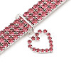 Adjustable 3-Row Iron Rhinestone Cup Chain Pet Collars AJEW-A054-01E-2