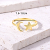 Simple Style S925 Sterling Silver Moon Star Cuff Ring for Women XT9410-4