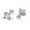 6 Pairs Tiny Cubic Zirconia Square Stud Earrings EJEW-G291-01D-M-4