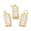 Brass Micro Pave Clear Cubic Zirconia Charms ZIRC-M113-04G-1