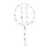 Handmade Natural Amethyst Beaded Chains Earring & Necklaces Sets SJEW-JS01342-02-2