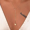 Alloy Heart Ring Pendant Lariat Necklaces for Women WG971C7-01-1