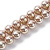 UV Plating Pearlized Glass Pearl Beads Strands GLAA-F128-01B-T15-1
