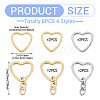 8Pcs 3 Styles 304 Stainless Steel Keychain Clasps STAS-TA0004-78-4