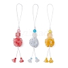 3Pcs 3 Colors Glass Pendant Decorations HJEW-TA00321-2