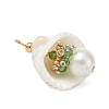 Natural Shell & Round Glass Pendants PALLOY-MZ00912-06-3