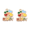 Light Gold Plated Alloy Enamel Pendants FIND-T009-04-RS-2