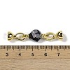 Natural Snowflake Obsidian with Brass Fold Over Clasps G-G141-02G-15-3